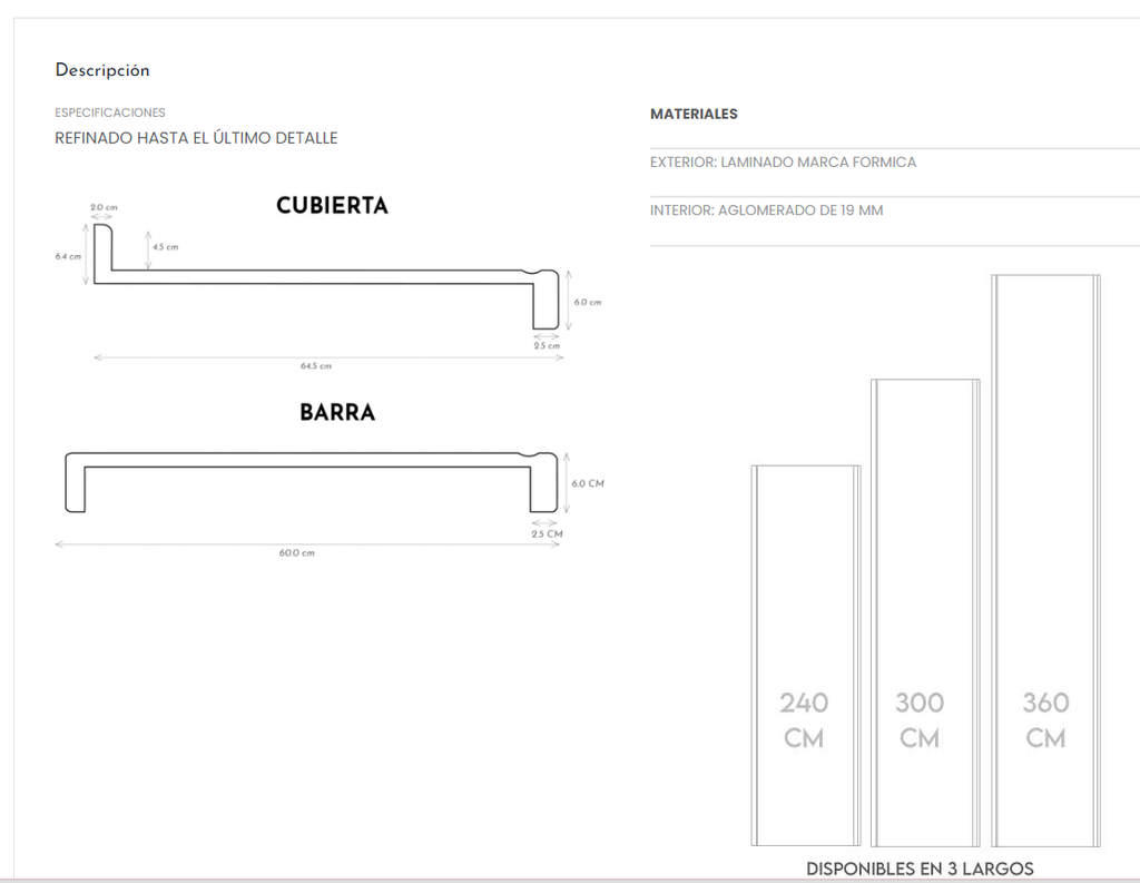 BARRA 3.00 DEKKEN INOVA CREMA MASCARELLO 3422-RD