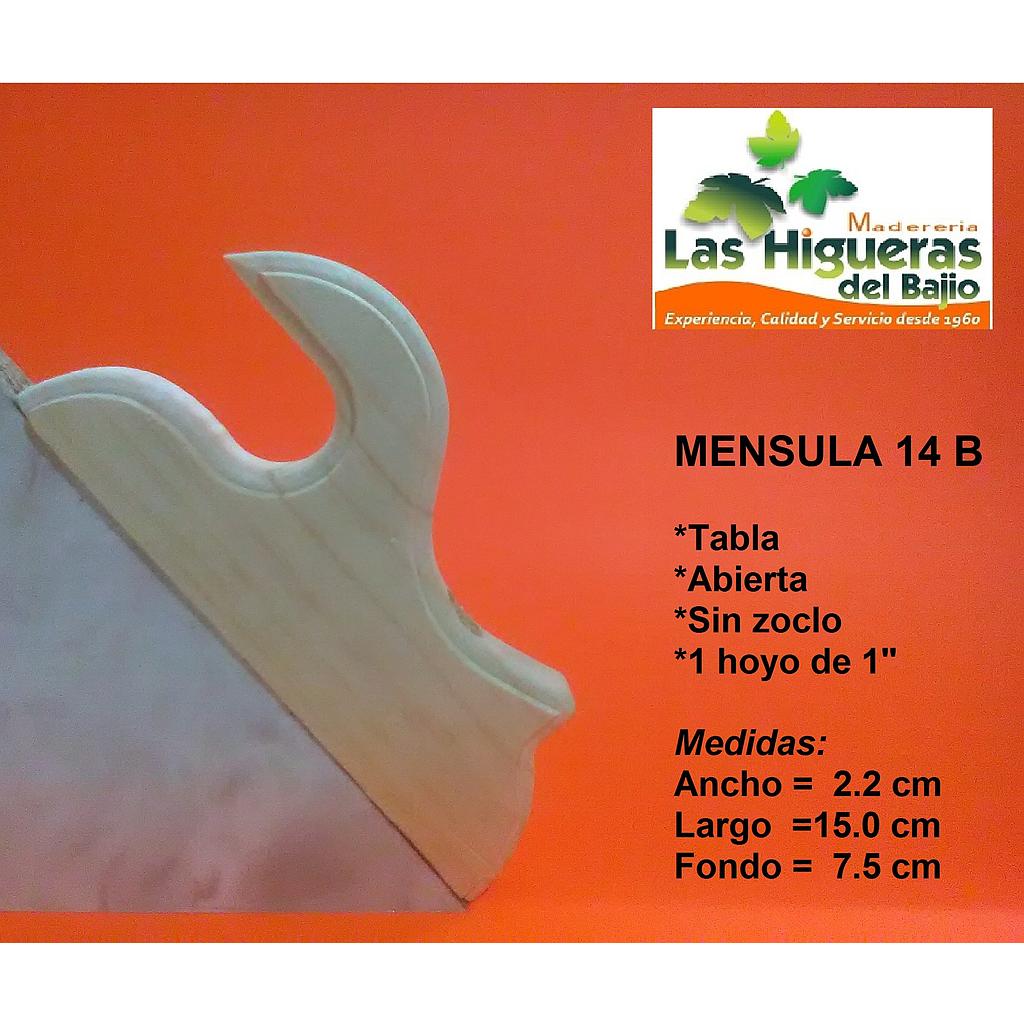 MENSULA 14B ABIERTA TABLA HOYO 1" S/ZOCLO