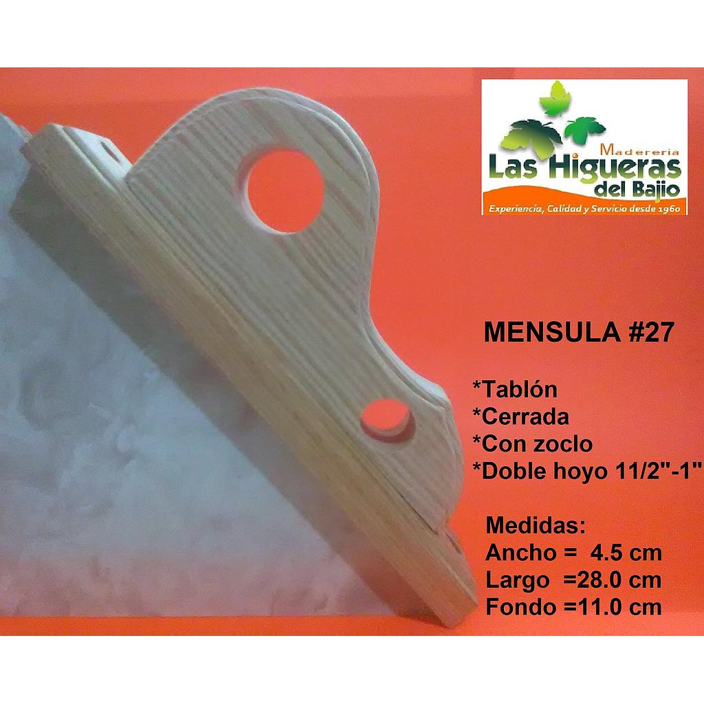 MENSULA 27 CERR TABLON HOYO 1 Y 11/2 C/ZOCLO 21.5CM