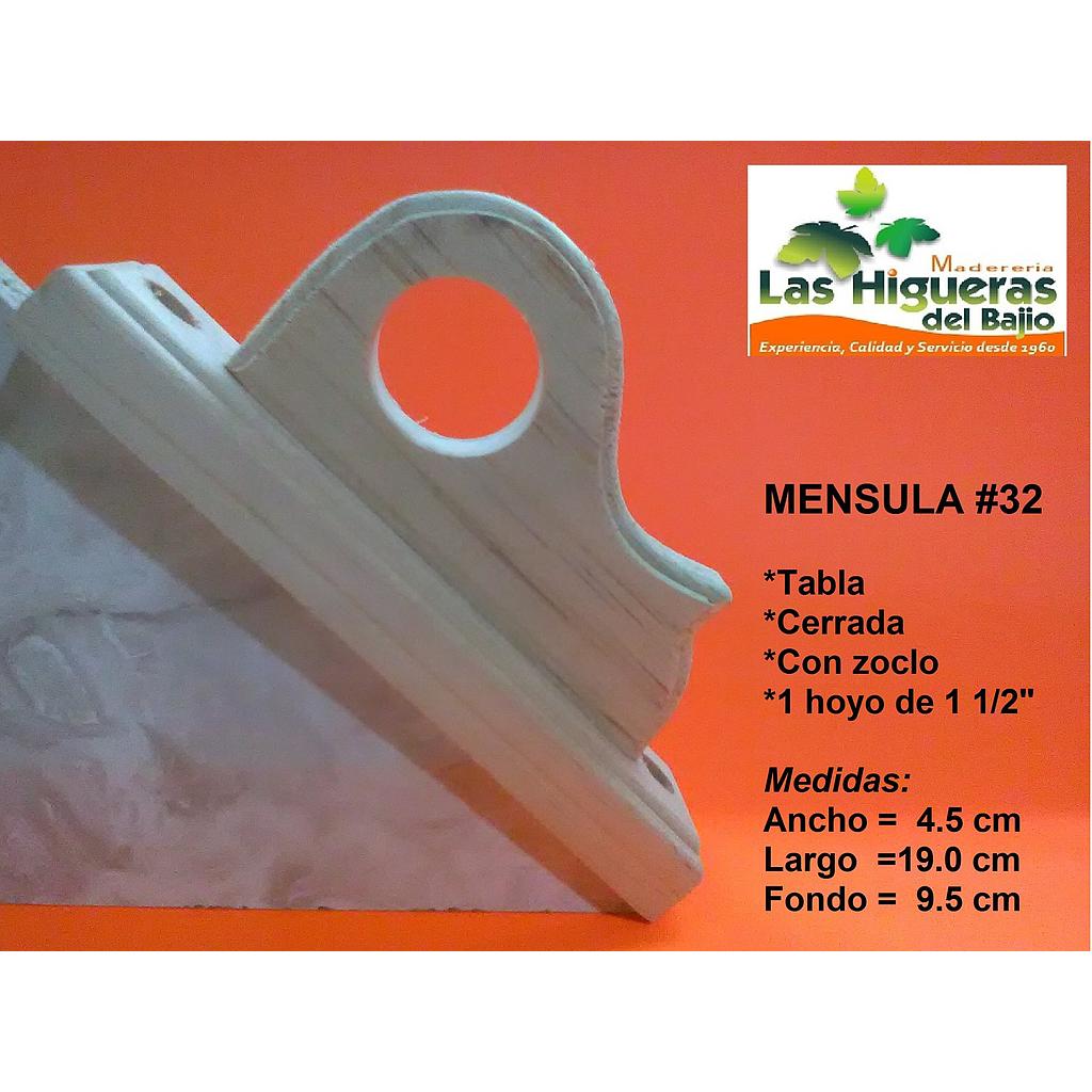 [MENSULA32] MENSULA 32 CERR TABLA HOYO 11/2 C/ZOCLO 21.5CM
