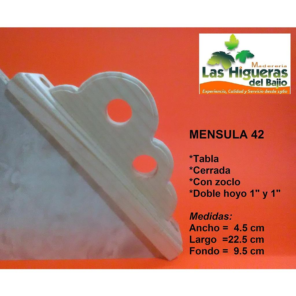 [MENSULA42] MENSULA TREBOL TABLA CERR HOYO 1 Y 1 C/ZOCLO