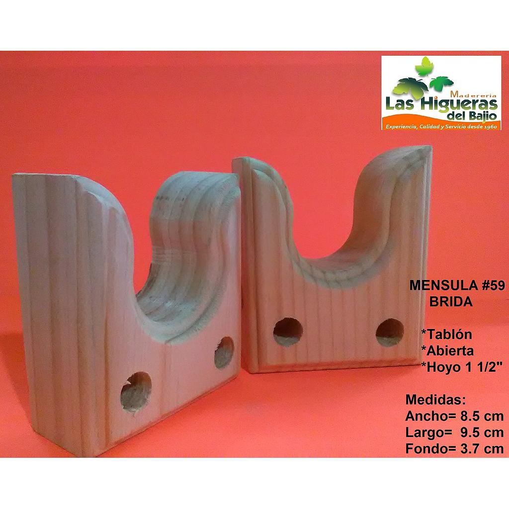 MENSULA BRIDA TABLON HOYO 11/2"
