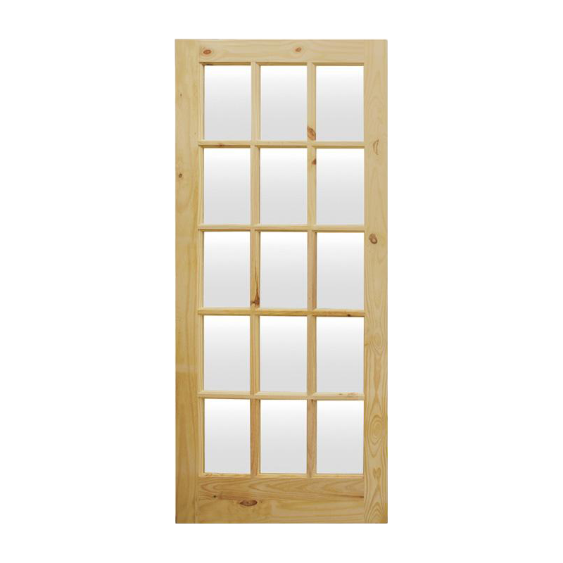 PUERTA PINO VITRAL FRANCESA 15 LUCES 90CM
