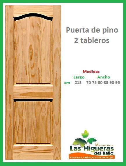 PUERTA PINO COM. 2TABLEROS 85CM C/BIGOTE