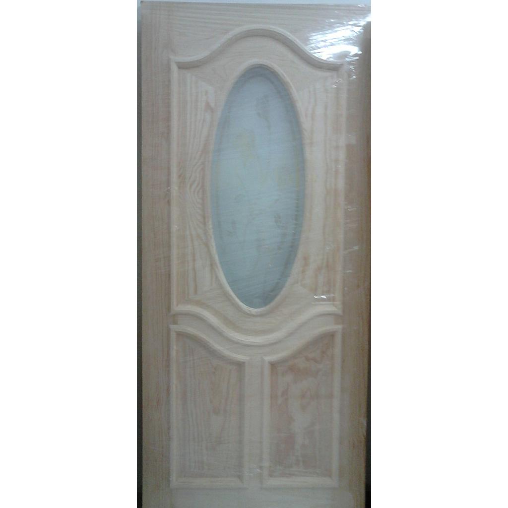 PUERTA PINO VITRAL OLD DOMINO (OVALO) 85CM 