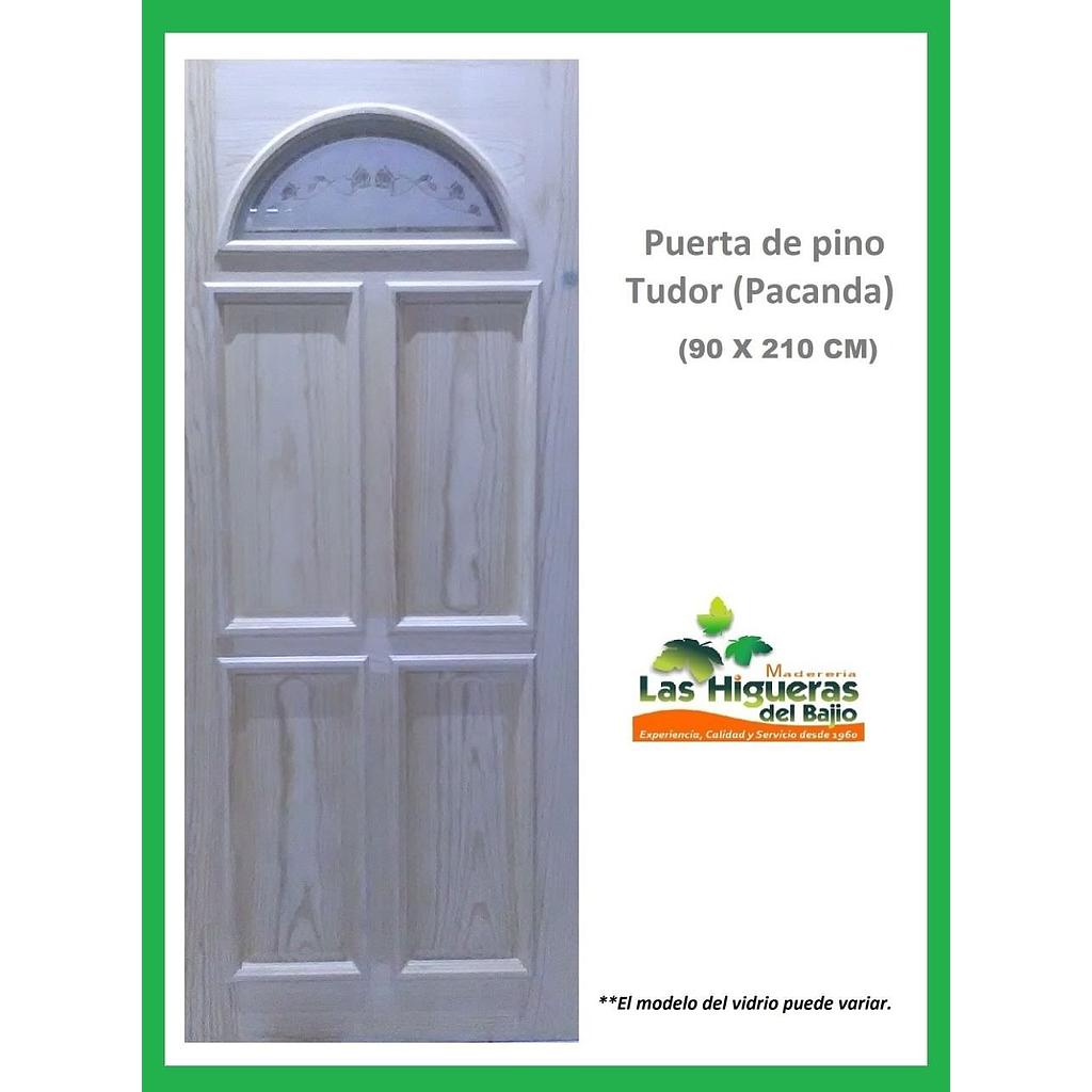 PUERTA TUDOR 90 CM PINO VITRAL  (PACANDA) 90CM*