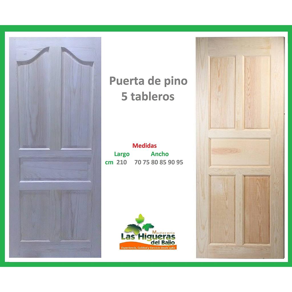 PUERTA PINO COM. 5 TABLEROS 80X2.10 C/BIGOTE