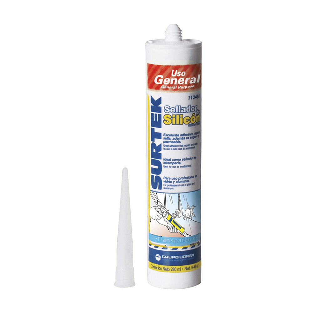 [SIL113453SURTEK] SILICON TRANSPARENTE BAÑOS Y COCINA SURTEK 280ML (113453)