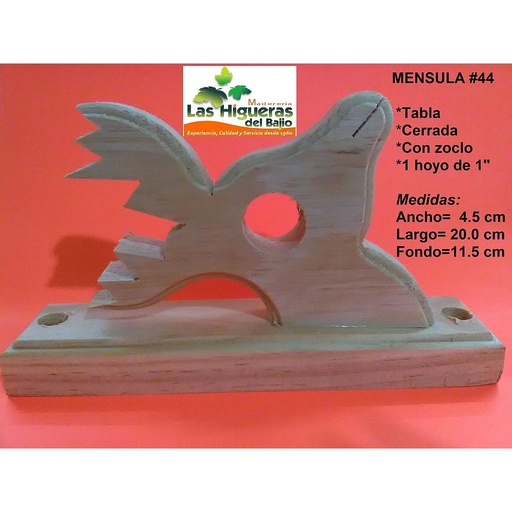 [MENSULA44] MENSULA VENADO CERRADO TABLA HOYO 1" C/ZOCLO