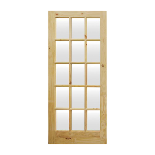 [PPINOVFRA15L90] PUERTA PINO VITRAL FRANCESA 15 LUCES 90CM