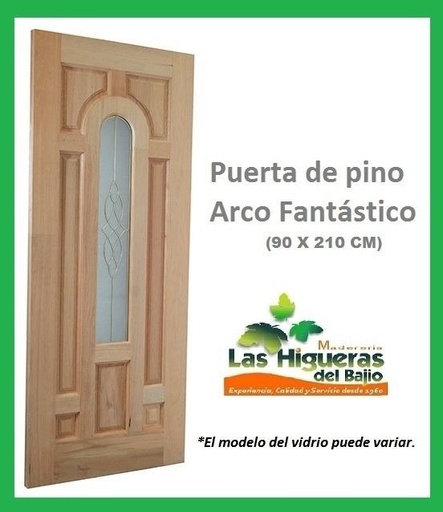 [PPINOVPUREP90] PUERTA PINO VITRALPUREPECHA (ARCO FANTASTICO) 90CM
