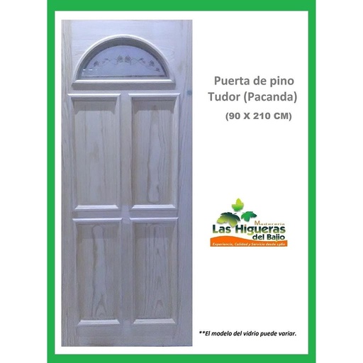 [PPINOVTUDOR90] PUERTA PINO VITRAL TUDOR (PACANDA) 90CM