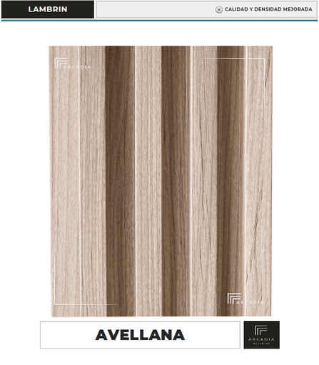 [LAMAVELL16CM] LAMBRIN AVELLANA DECORATIVO WPC P.3 2.4CMX16CMX2.9MTS